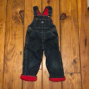 3T fleece lined overalls.